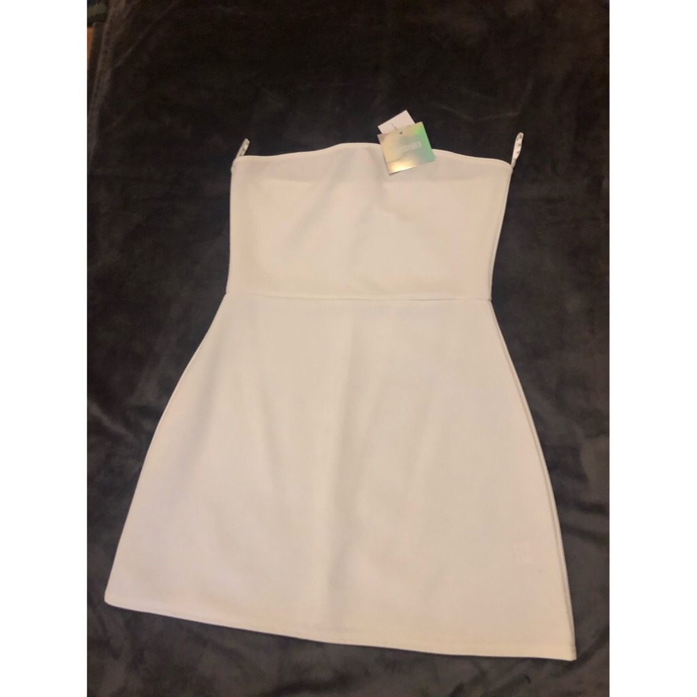 Missguided White Bandeau A-Line Skater Dress